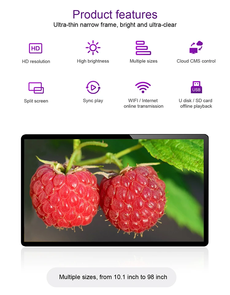 Tablet 10.1 12.1 15-inch Smart Wifi 4g Ultra-thin Android LCD Advertising Machine Wall-mounted Touch Screen