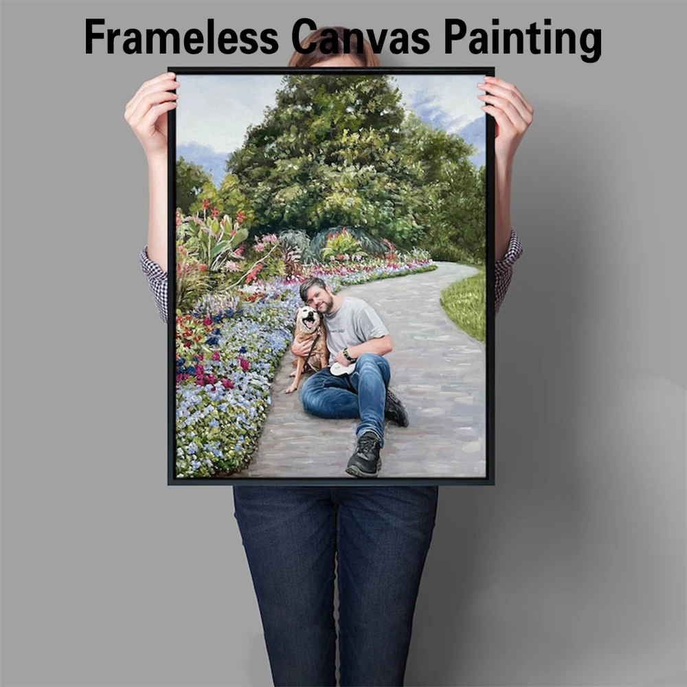 

1 шт. безрамная персонализированная картина на холсте с фотографией питомца, современный минимализм, постер на холсте для декора стен гостиной