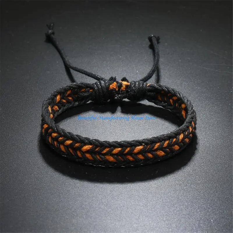 E56A سوار حبل قابل للتمدد مضفر معصمه مجوهرات رياضية خارجية صديقة للبشرة