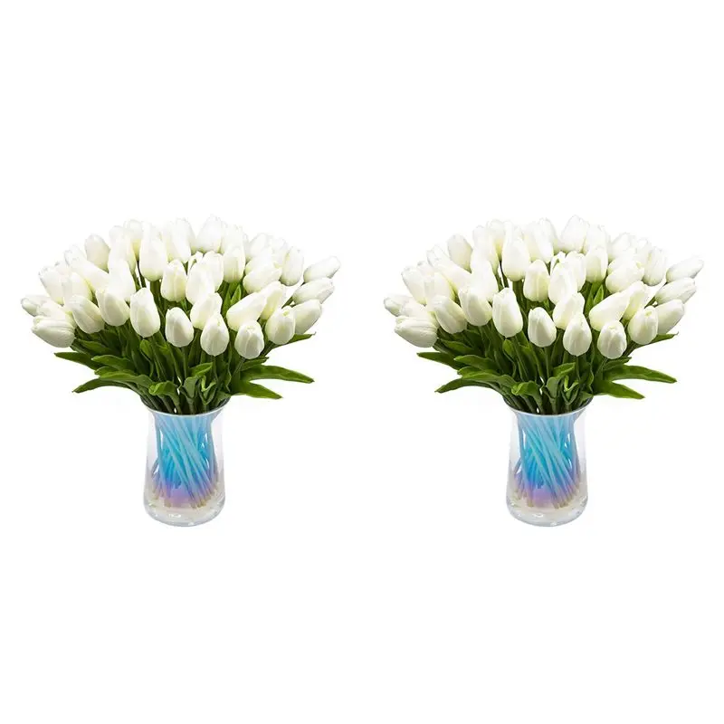 

TFTP-60 шт. искусственные цветы тюльпанов настоящие сенсорные тюльпаны поддельные голландские PU букет тюльпанов латексный цветок белый тюльпан (белый)