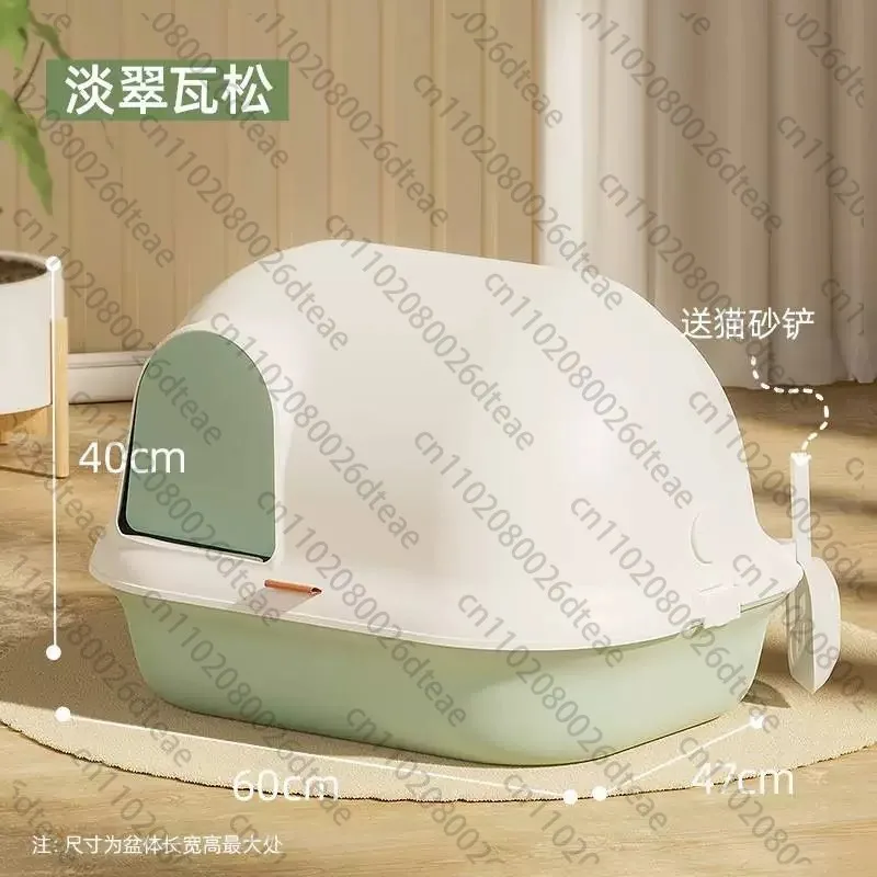Cat Litter Box Completely Closed Corridor Style Large Size Tray Prevent Spattering Of Belt Sand Deodorant Long Aisle Cat Toilet