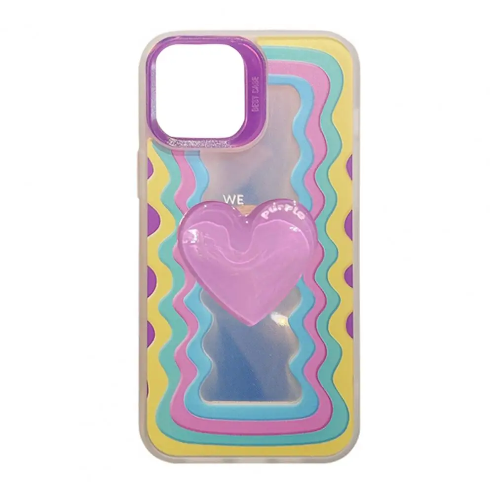 Phone Protective Cover Soft 3D Love Holder Candy Color Rainbow Letters Pattern Phone Back Shell for iPhone 13 11 12 Pro Max XR