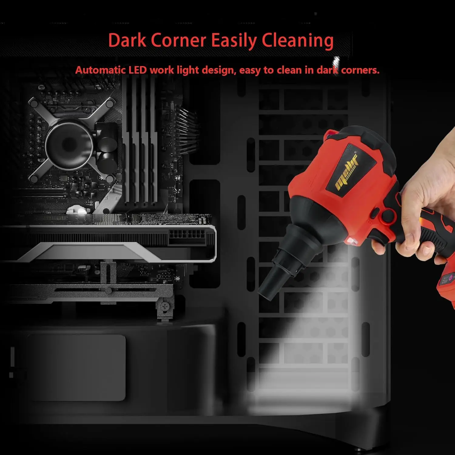 Cordless Air Duster Compatible with Milwaukee 18V Battery 50000RPM Brushless Air Compressed Air Pump for PC Keyboard(Tool Only)