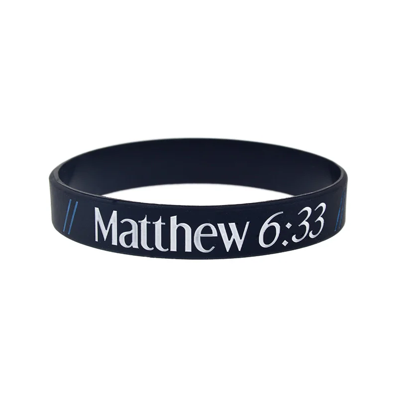 50 Stück christliches Andachtsgeschenk, Silikon-Gummi-Armband, Mark 9:23, Matthäus 6:33, EPHESIANS 6:10, PSALM 46:10 – Detail 3