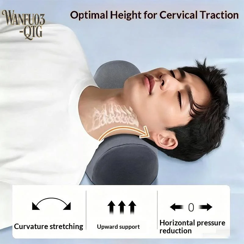 Memory Cotton Cervical Pillow Sleeping Neck Pillow For Protecting The Cervical Spine Cozy Removable Portable Home Accessories