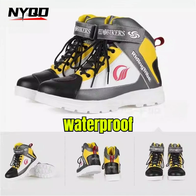 Riding Tribe Motorcycle Riding Boots Men Anti-splashing Breathable Four Season Unisex Off-road Racing Shoes motorcycle boots