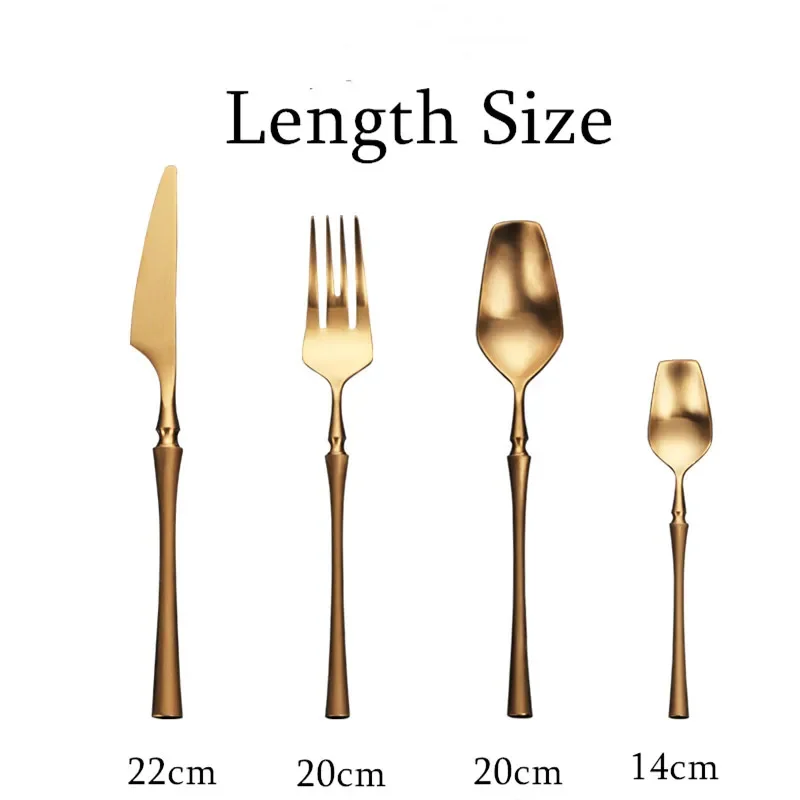 High Quality Gold Cutlery Set Stainless Steel Dinnerware Set Dinner Knife Fork Spoon Silverware Tableware Dinnerware