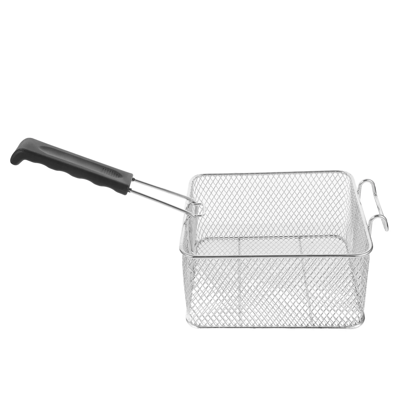

Stainless Steel Frying Basket Multipurpose Chips Fry Basket Compact Silver Metal Colander for Kitchen Restaurant