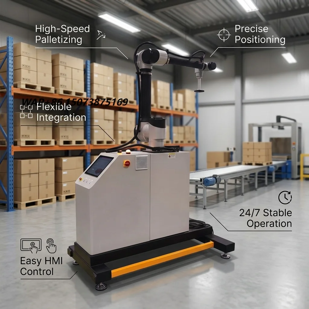 Smart Palletizing Robot AI Programming Robotic Stacker for Mixed Carton Box Bag Handling in E Commerce Logistics Warehouse