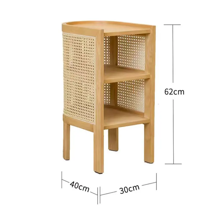 

Nordic ins real rattan weaving side table round corner table homestay small apartment living room balcony desk rattan furniture