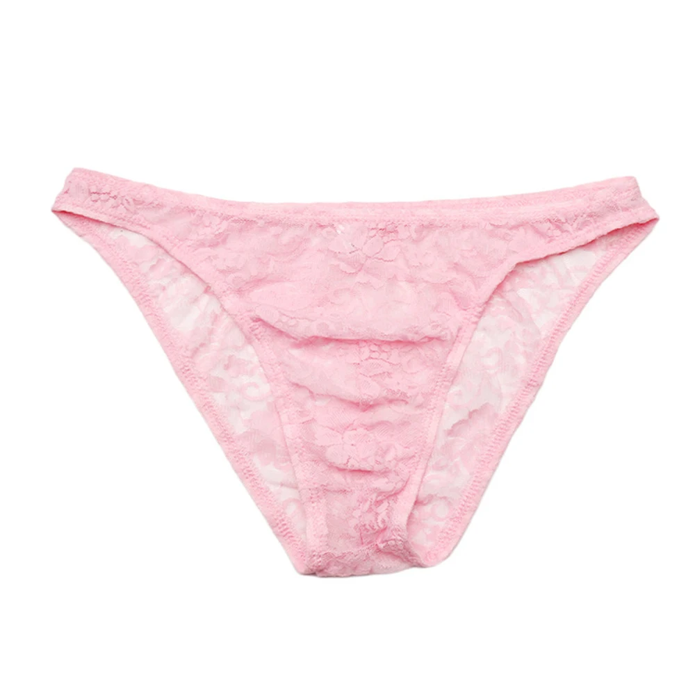 

1pc Sexy Sheer Mens Intimate Underwear Breathable Lace Lingerie Underpants Briefs Low Waist Sissy Panties