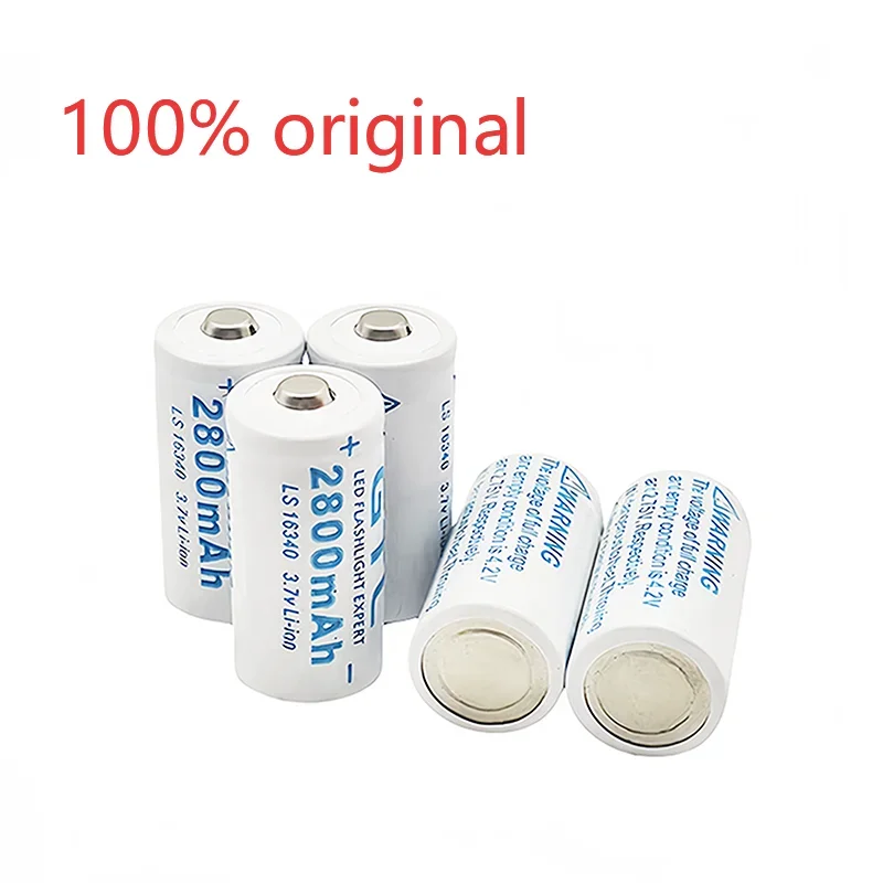 3.7V 2800mAh ICR 16340 RCR123 CR123A Lithium‑ion Battery lpega 2.8Ah Rechargeable Spare Pack For Safety Camera