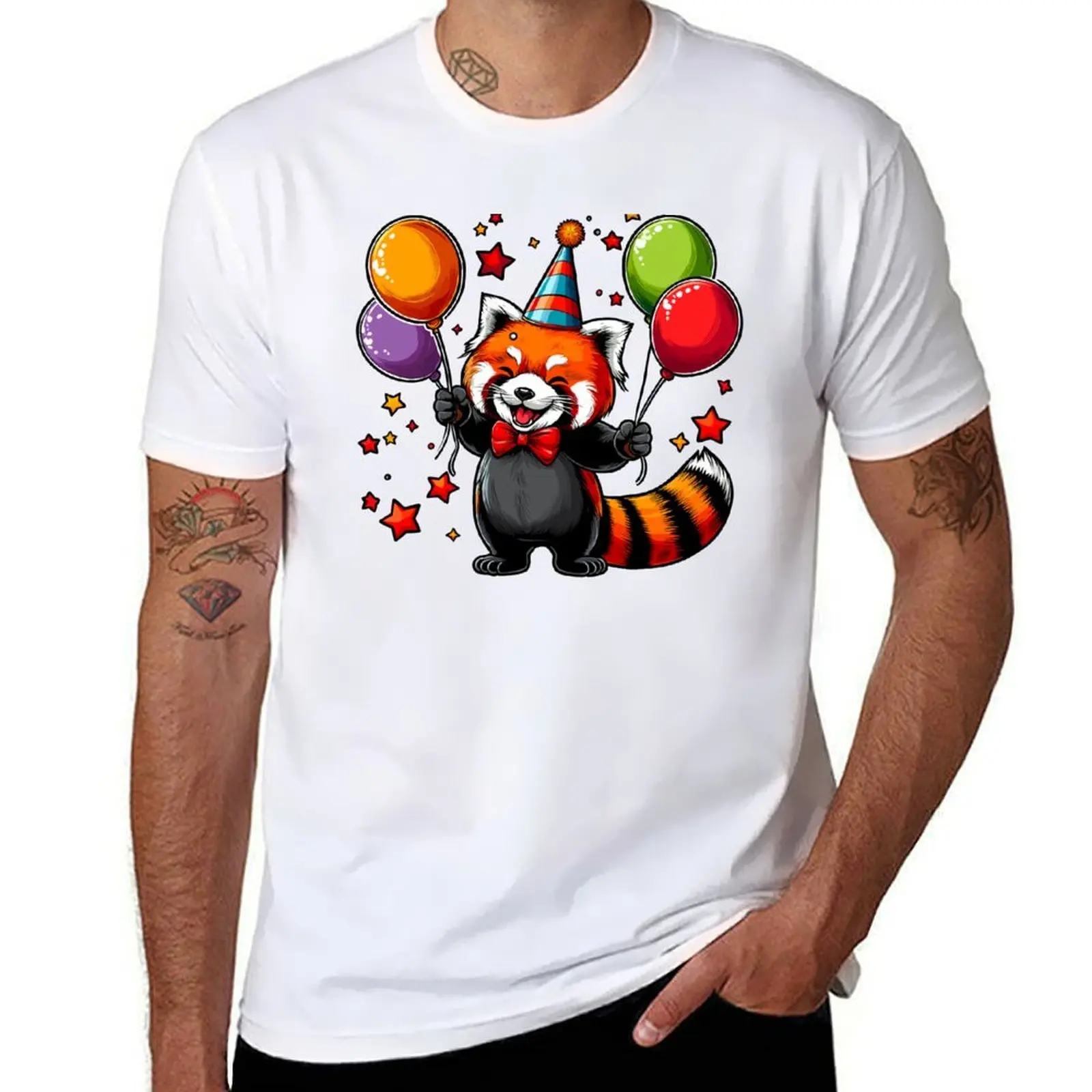 

Party Red Panda T-Shirt t shirt for man 100 percent cotton t shirt for man T-Shirt