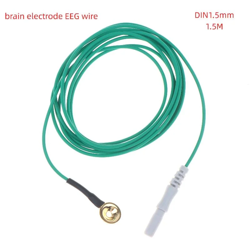 Answer1Pcs Gold-Plated Disk Mounted Electrode Wires DIN1.5mm Brain Electrode EEG Wire Brain Conductance Wire