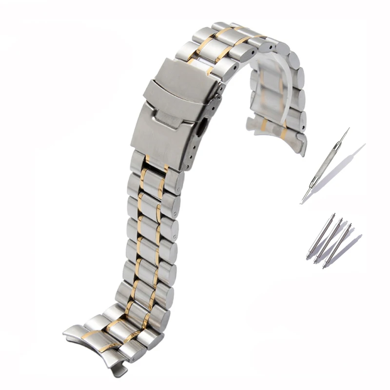 18mm 20mm 22mm High Quality Stainless Steel Watchband Flat/Curved End Strap Bracelet For Casio Tissot Seiko Metal Watch Chain