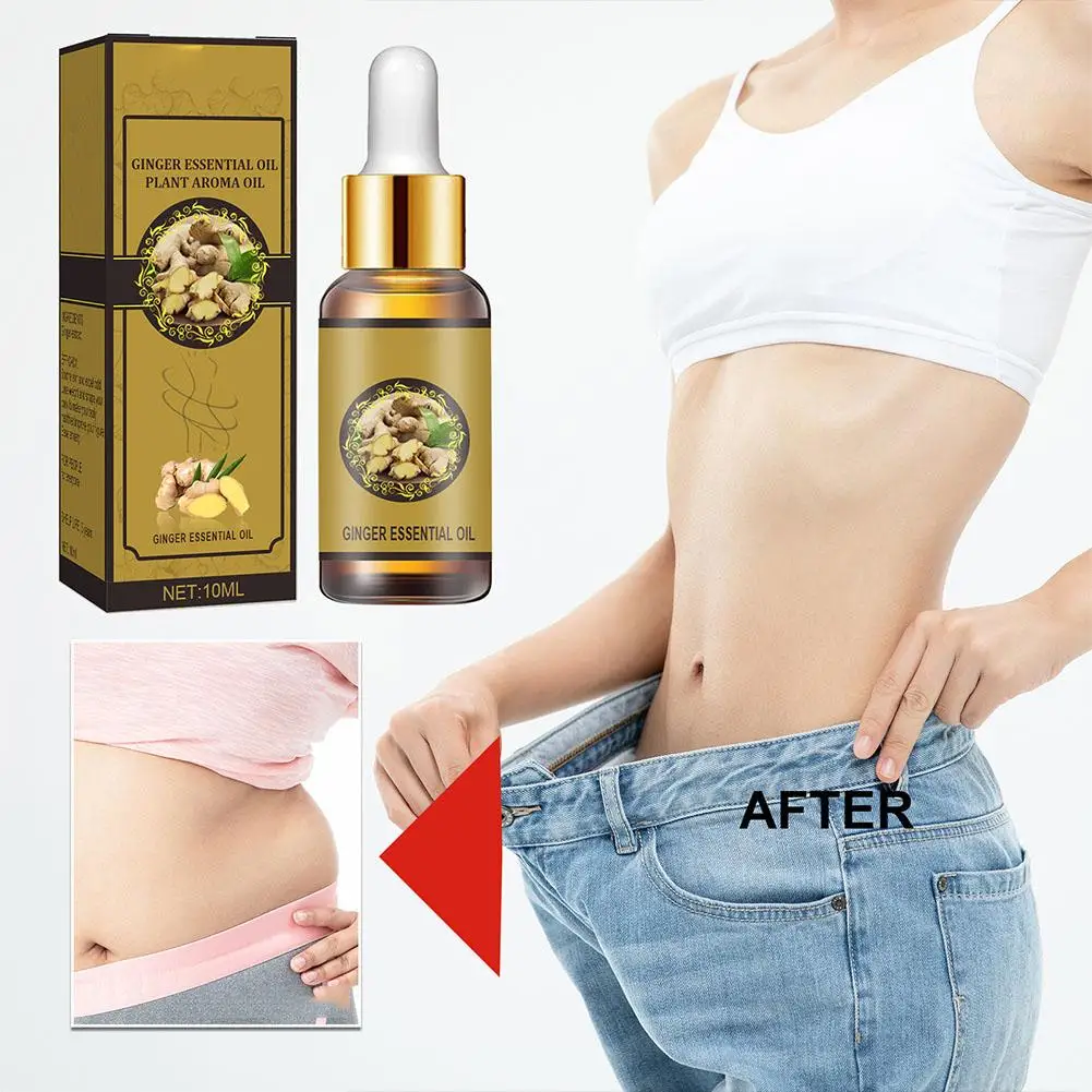 Natural Ginger Slimming Essential Oil Fat BurnThin Body Full Massage Oil Lymphatic Drainage Metabolism Promote Slim Leg D7M0