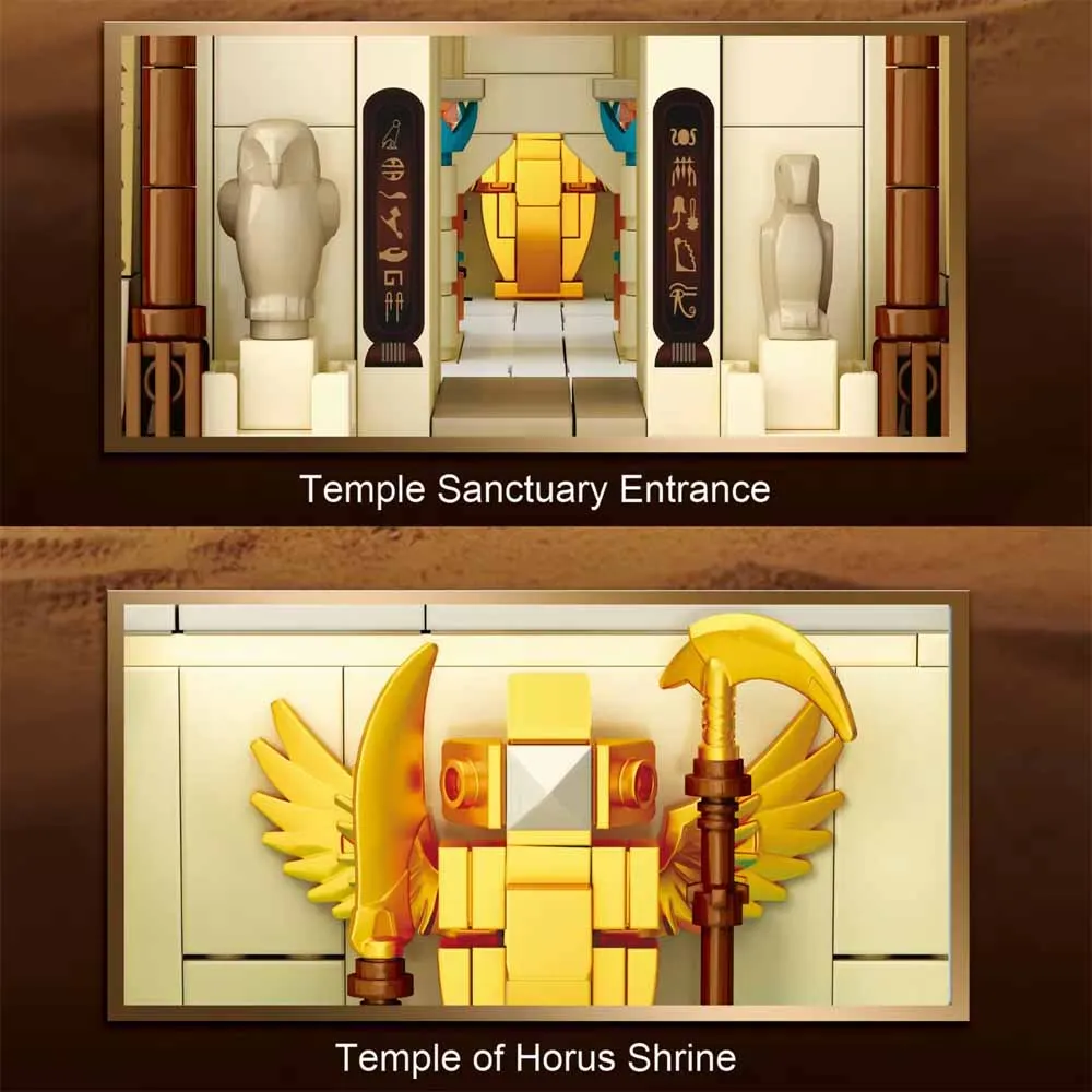 Egyptian Horus Temple Construction Bricks Set DIY World Famous Landmark Assembly Model Decor Toy for Adult Enthusiasts 2073pcs