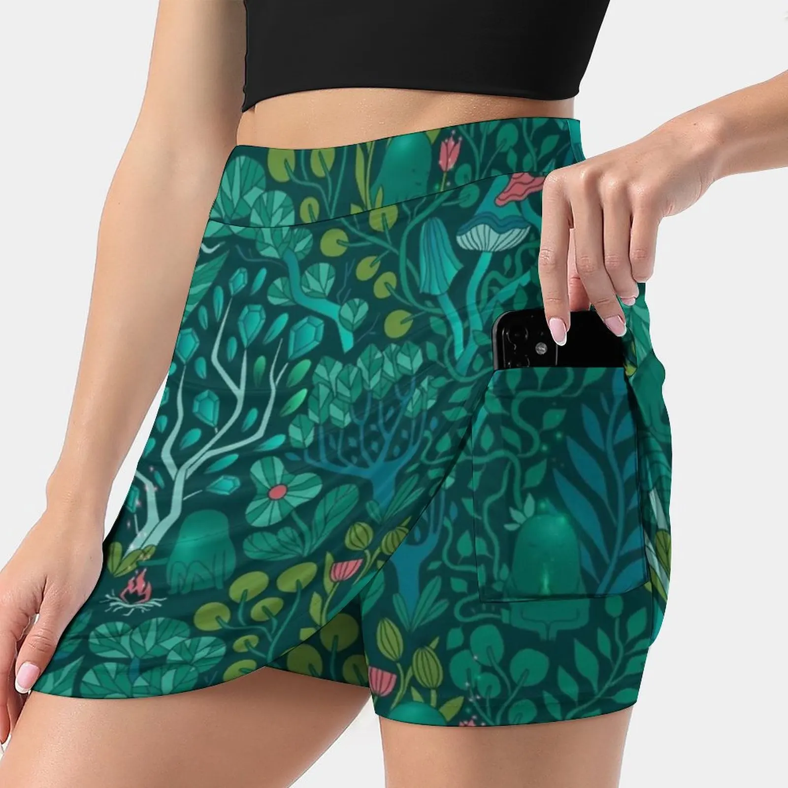 Emerald Forest Keepers. Fairy Woodland Creatures. Tree , Women's skirt With Hide Pocket Tennis Skirt Golf Skirts Badminton