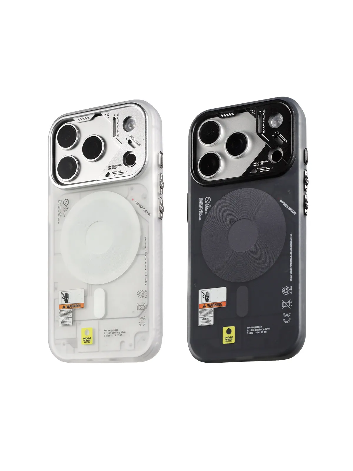 WAKCAS Magnetic Case For iPhone 17 Pro Max 18 Pro Matte Back Cover Shockproof Mechanical Design Premium Slim Lightweight Unique