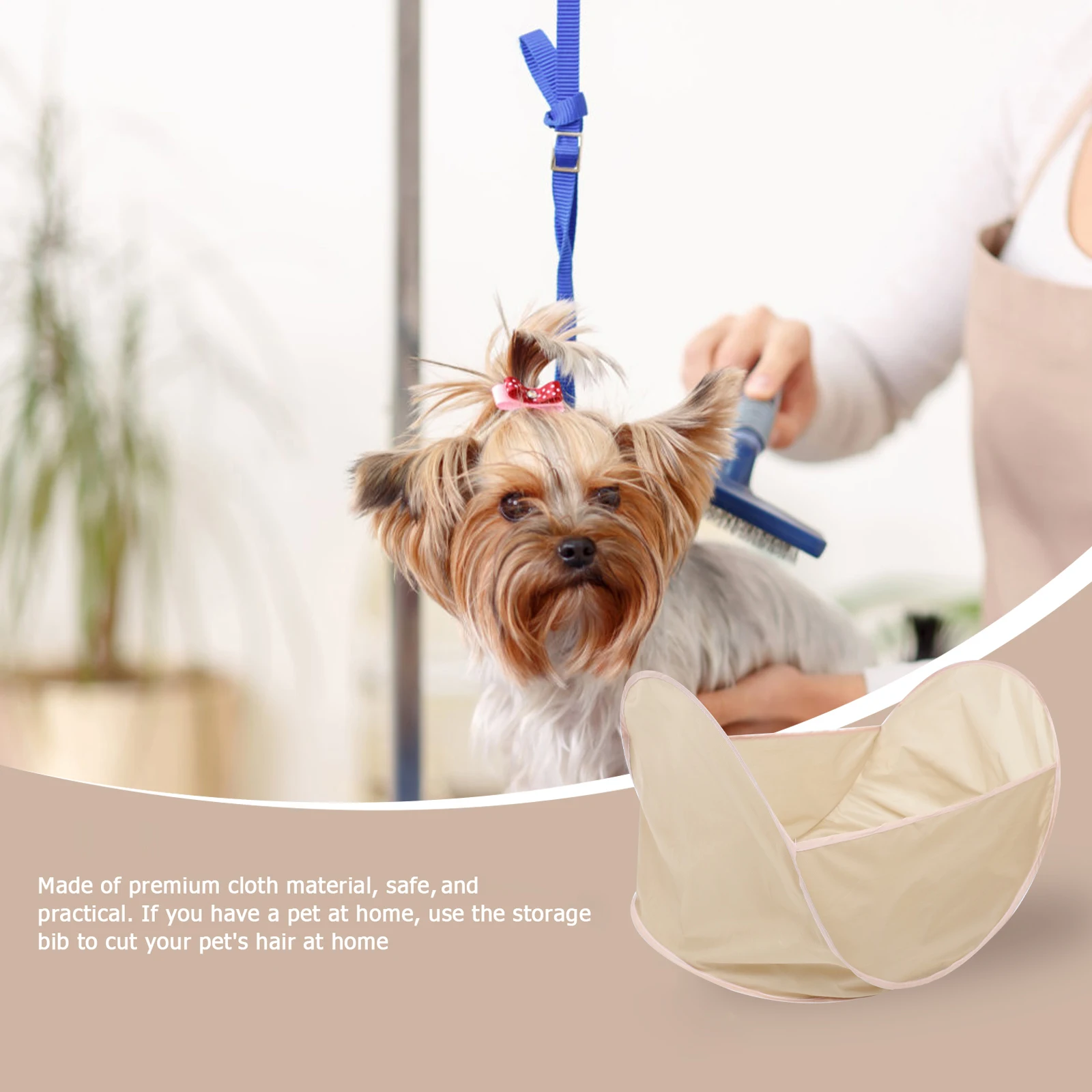 

Pet Hair Cutting Bib High-End Waterproof Cloth Material Comfortable Shearing Grooming Tool Foldable Storage Design for Home Dog
