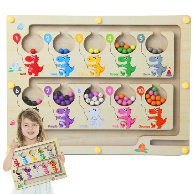 Color And Number Maze Toy Number Maze Toy Magnetic Maze Board Counting Board Games Color Sorting Motor Skill Matching Toys For