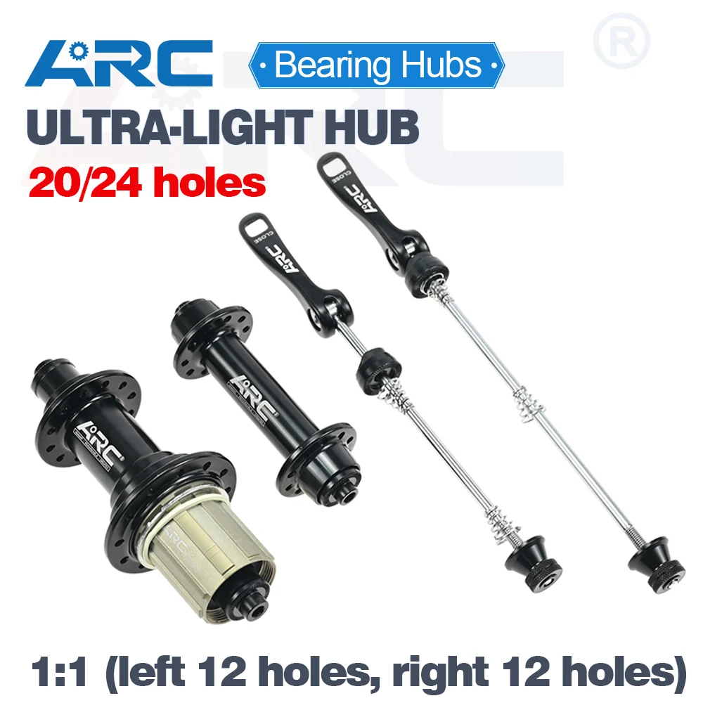 

ARC Ultralight Road Hub, V Brake Bearing Hub, Front 20H Rear 24H Bicycle Hub, 4 Pawls, 48 Clicks, 280G, 1:1 Structure, Road Hub