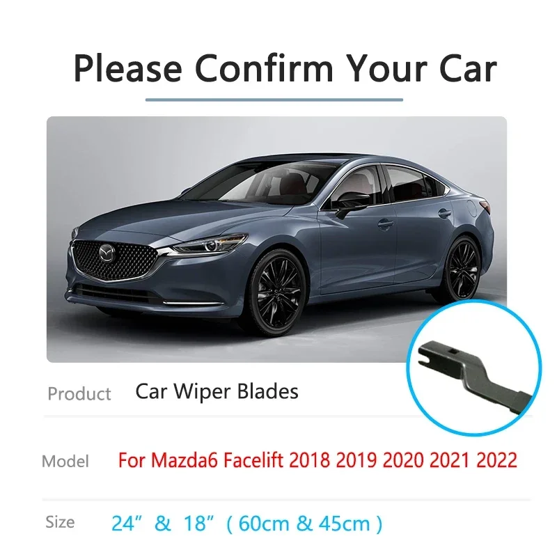 

For Mazda6 Atenza Facelift MK3 2018 2019 2020 2021 2022 Accessories Wiper Blades Front Window Windshield Windscreen Cleaners