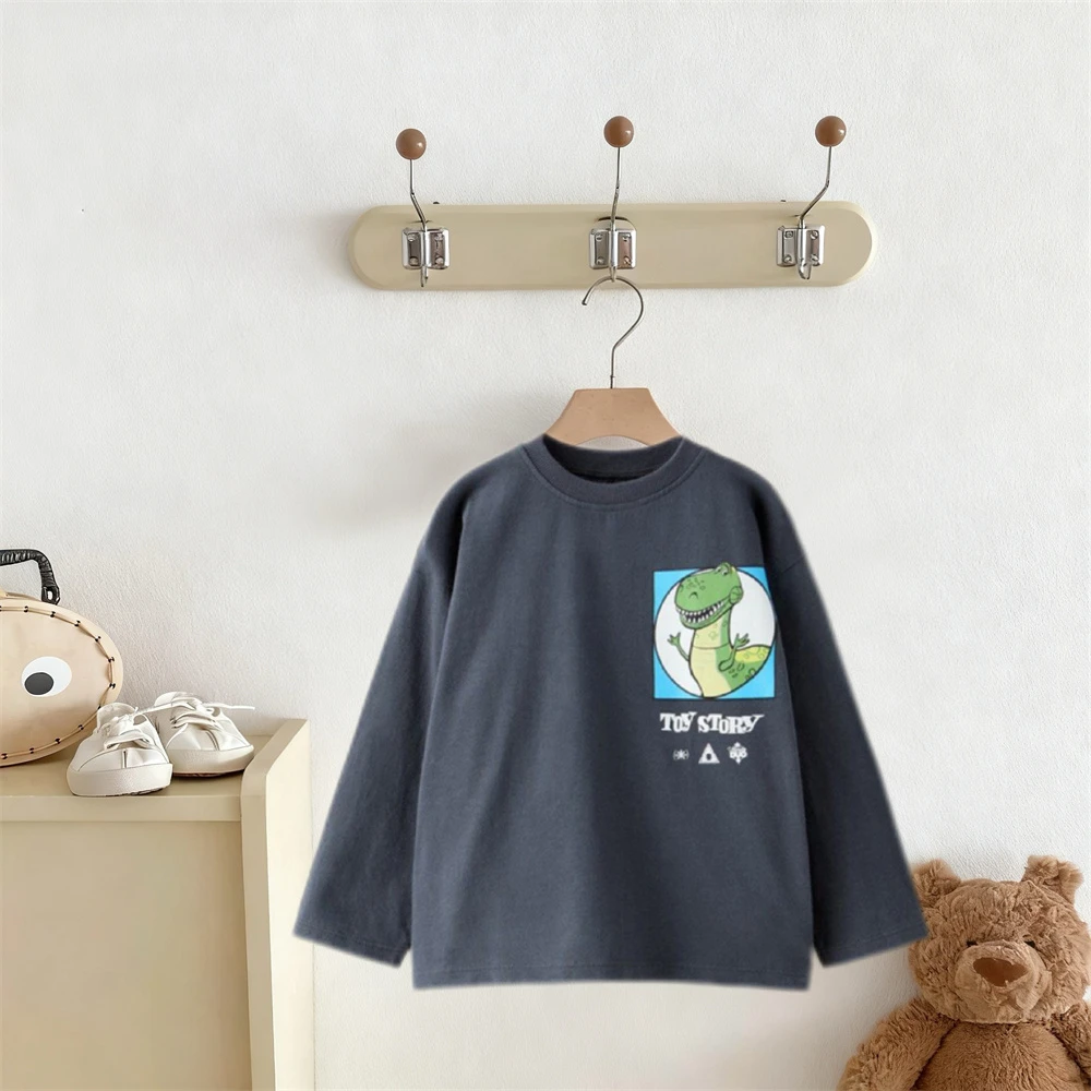 الكرتون تي شيرت أزياء عارضة الملابس ربيع الخريف ارتداء الفتيان والفتيات طويلة الأكمام جديد طفل Crewneck قمم الطباعة تيز #5