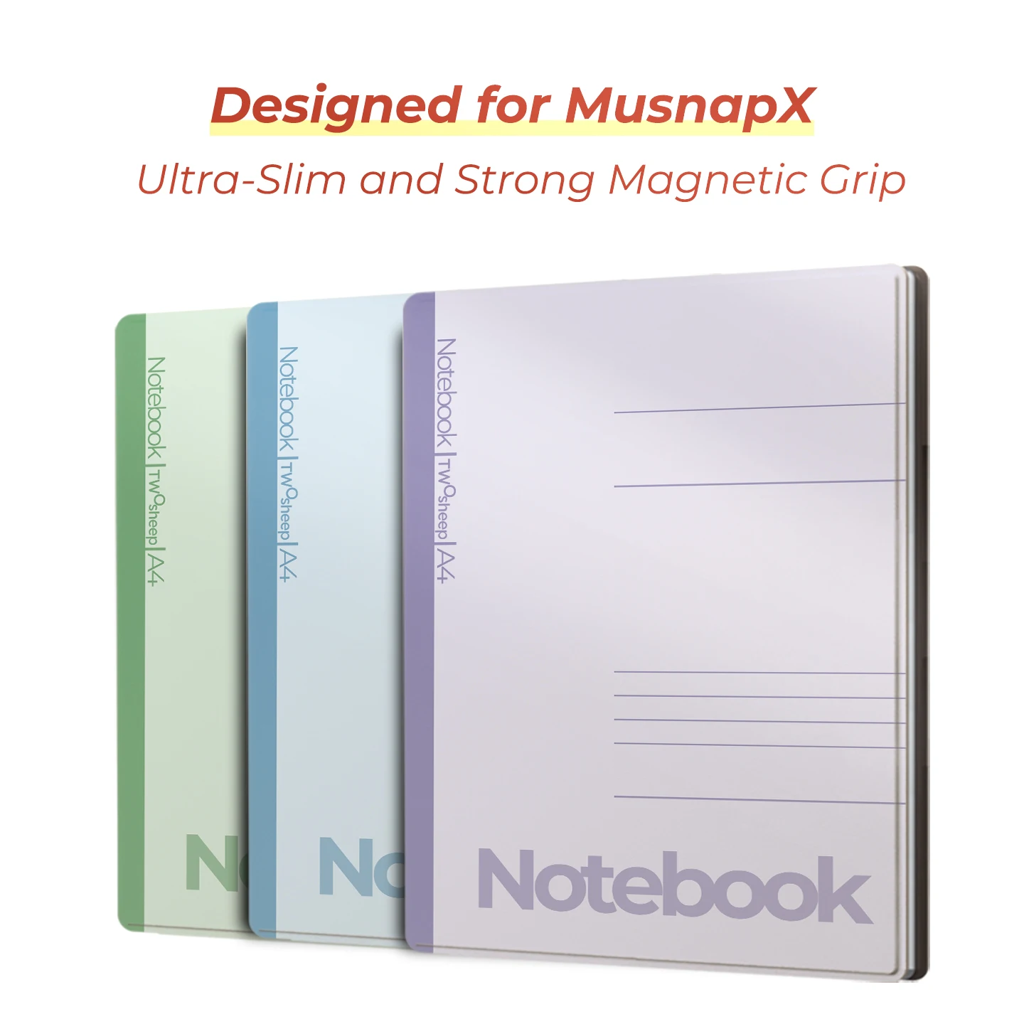 Twosheep Magnetic Case for MusnapX 10.65 Inch E-Ink Tablet Frameless Ultra Slim Detachable Folio Auto Wake Classic book Musnap X