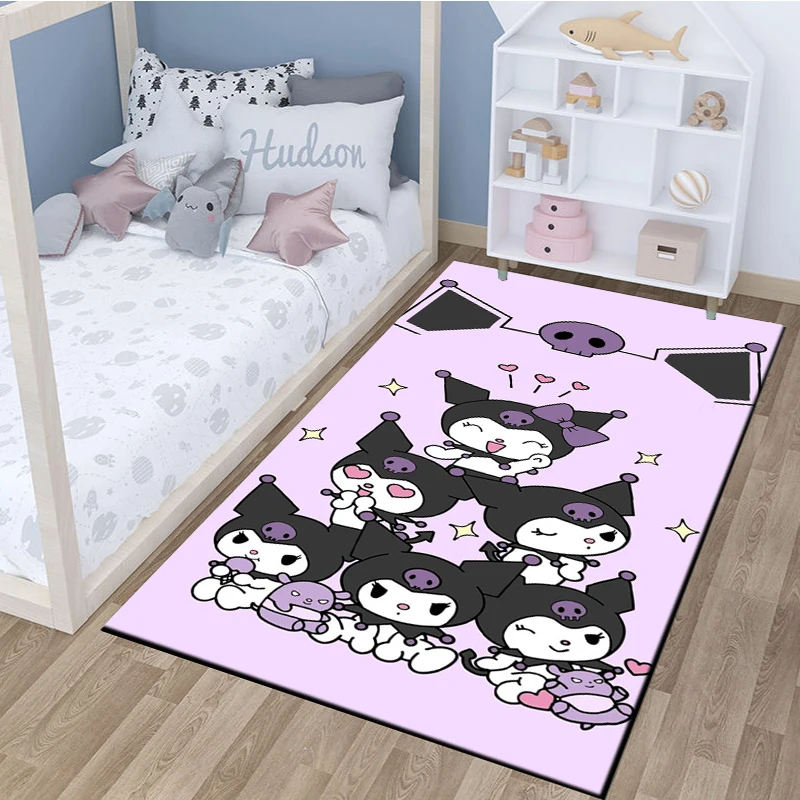 Sanrio Kuromi Anime Large Area Rug 3D Carpet for Living Room Kids Bedroom Sofa Kitchen Kids Decorate Children Non-slip Floor Mat