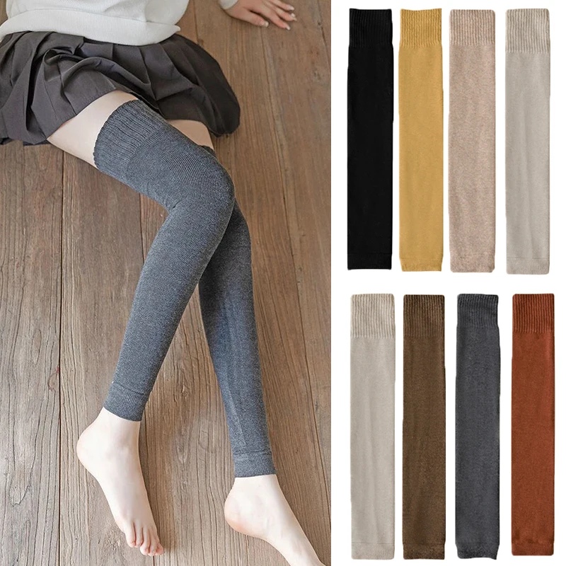 S Long Leg Warmers Women Lady Knitted Soft Elastic Machine Washable Boot Cover Loose Socks Sleeve Leggings For Autumn Winter