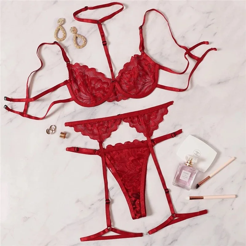 

Transparent Sexy Lace Bra Brief Set Lingerie Set Women Intimates Underwear Transparent Bra Panties Sets Female Underwear Set