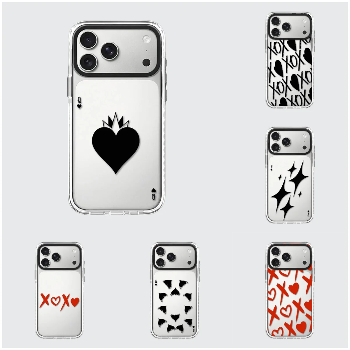 

Spade Playing Cards Pattern Acrylic White Border Magnetic Cover for IPhone 12 13 14 15 16 17 Pro Max Case for IPhone 17 Air