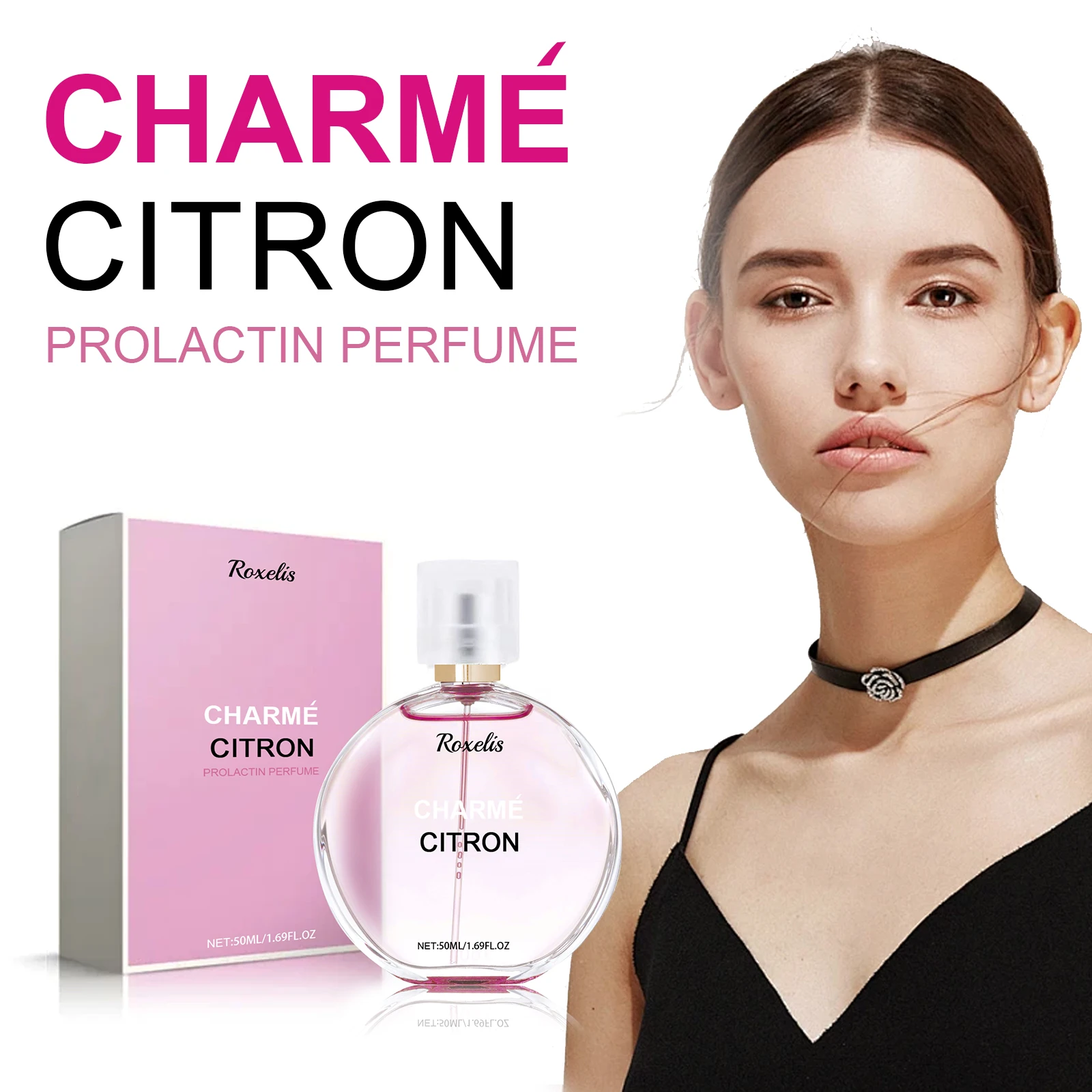 Women Charm Citron Perfume, Elegant Long Lasting Light Fragrance, Rose Extract Scent, Dating Daily Wear Perfume for Ladies, Boost Personal Charm