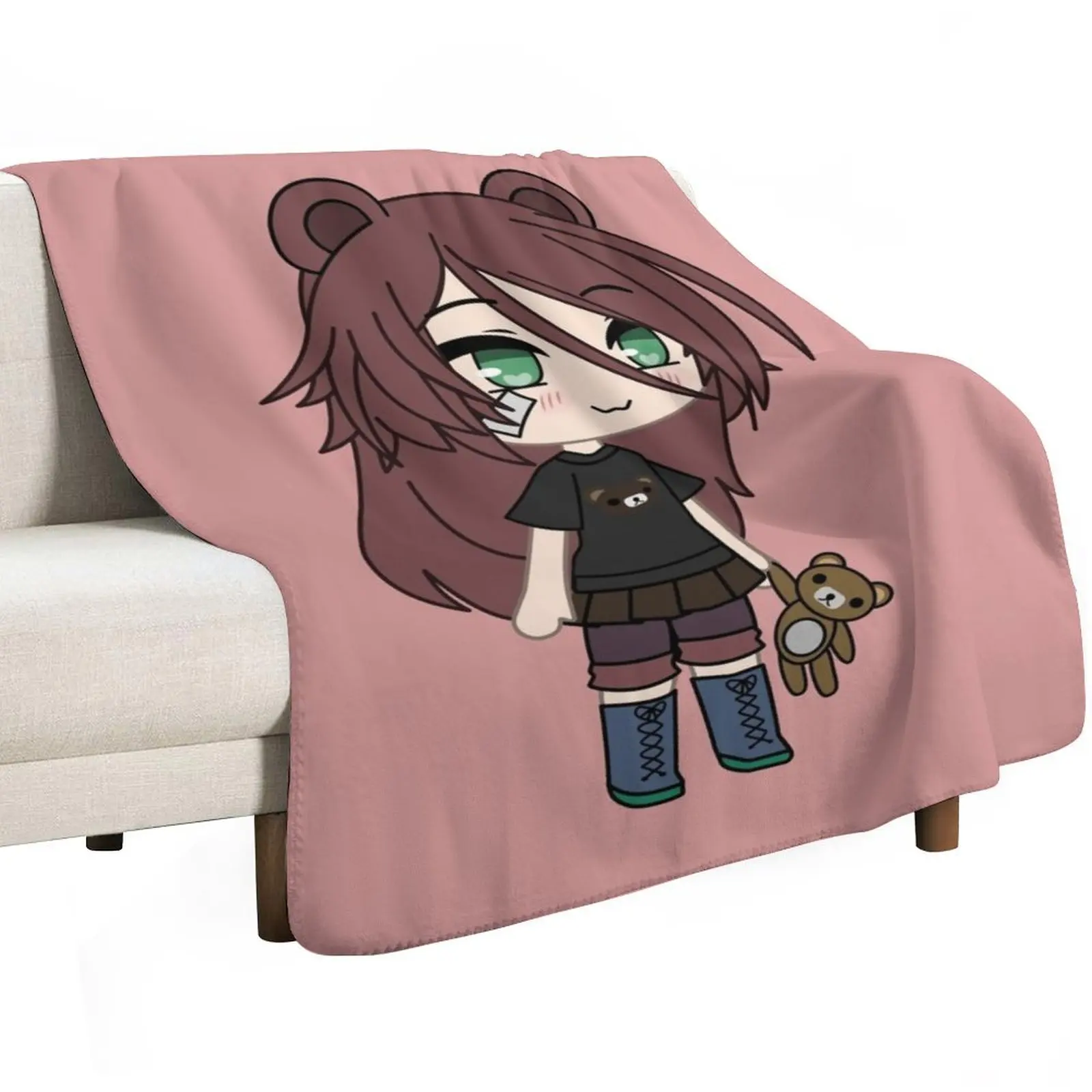 Gacha Life series - Magical Bear Girl Kaya Throw Blanket for winter Furrys Plaid on the sofa Beautifuls Plaid Bed Blankets