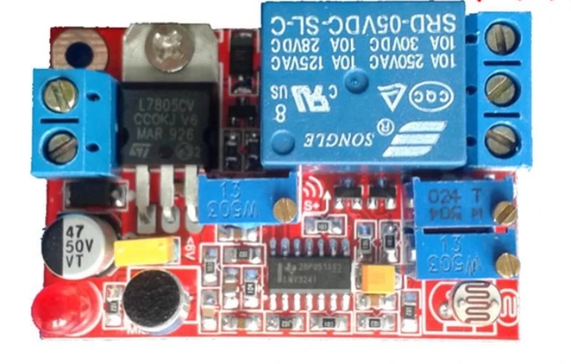 5PCS Sound and Light Control/voice Control Relay Switch Control Module, Induction Switch, Adjustable Delay 12V/24V