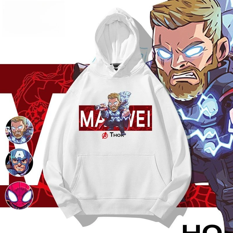 

Marvel Q Version Cartoon Print Hoodie Autumn/winter New Men's and Women's American Trend Large Size Loose Casual Sweater Top