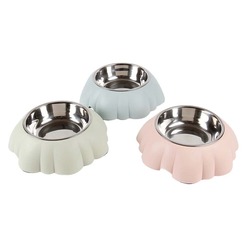 1pcs Petal Stainless Steel Pet Dog Cat Food Bowl Pet Pot Bowl Pet Feeder Tableware Anti-overturning Water Food Bowl pet Supplies