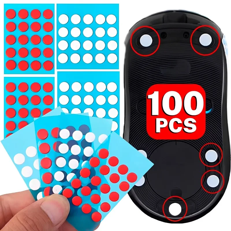 100/20 Stück 6mm/7mm Durchmesser Kleine Punkte Universelle Maus-Gleitfüße DIY Maus-Gleitpads ICE Control Speed Version für gummierte Mäuse