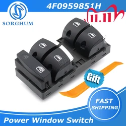 Sorghum 4F0959851H 4F0 959 851H New Chrome Master Power Window Control Switch Button For Audi A3 8P A6 S6 RS6 C6 Q7 2004-2011