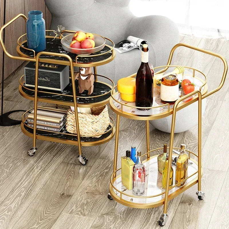 Multi functional handcart, bar table, golden wine cabinet, rolling kitchen handcart service, outdoor tools, metal caberos hotel