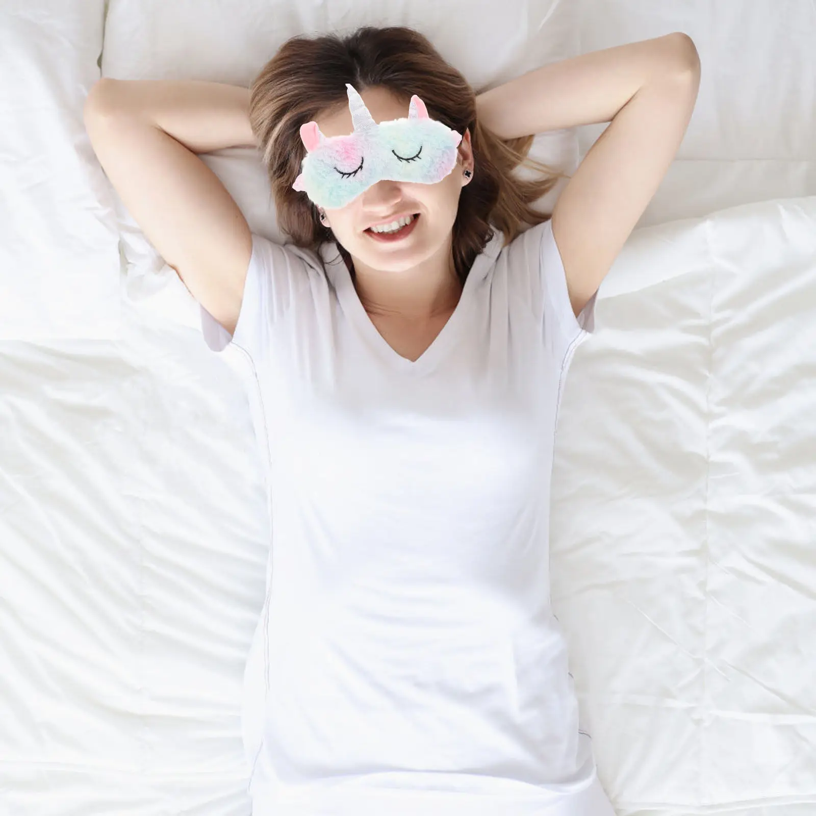 Design Sleep Mask Light Breathable Fabric Eyes Flexible Elastic Strap for Sleeping Travel Work Naps Eye