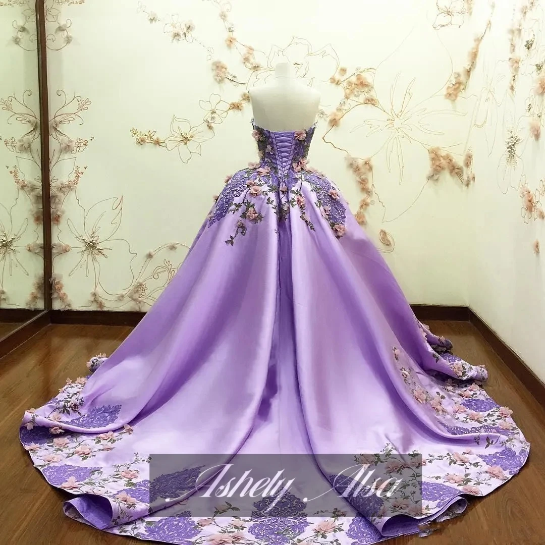 فستان حفلة موسيقية رسمي من Ashely Alsa بلون بنفسجي من فساتين Quinceanera مقاس 3D-Floral فساتين حفلة موسيقية رسمية حلوة مكونة من 16 فتاة لحفلات أعياد الميلاد من Vestido De 15