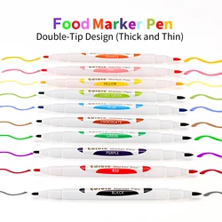 Double Sided Food Grade Gourmet Writers Food Coloring Marker Pen Children's DIY Toys Gourmet Writers Drawing Tools Marker Pen