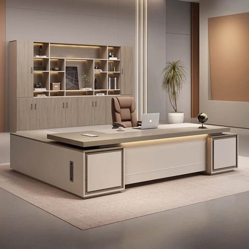 ^Storage Organizers Office Desk Reception Design Modern Computer Display Office Desk Standing Aesthetic Ufficio Home Furniture