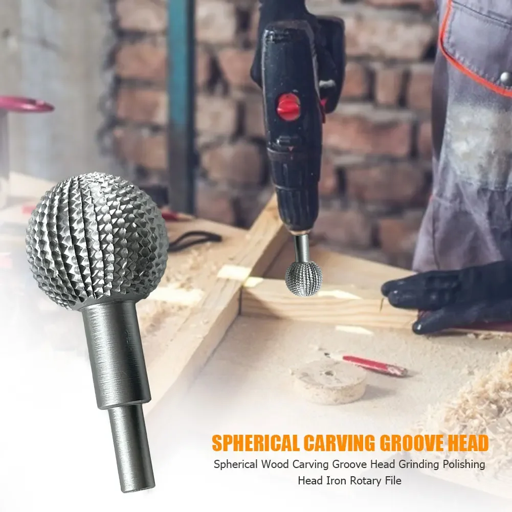 41.2mm Rotary Woodworking Attachment Carbide Burr Ball Rotary Burr Wood Carving Grinding Head Ball Gouge Grinding Head