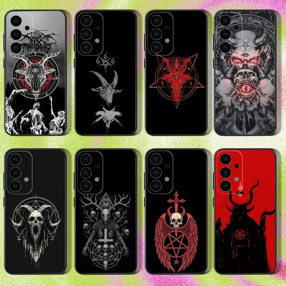 

Satanic Scary Skull Phone Case For Samsung S25,S24,S21,S22,S23,S30,Ultra,S20,Plus,Fe,Lite,Note,10,9,5G Black Cover