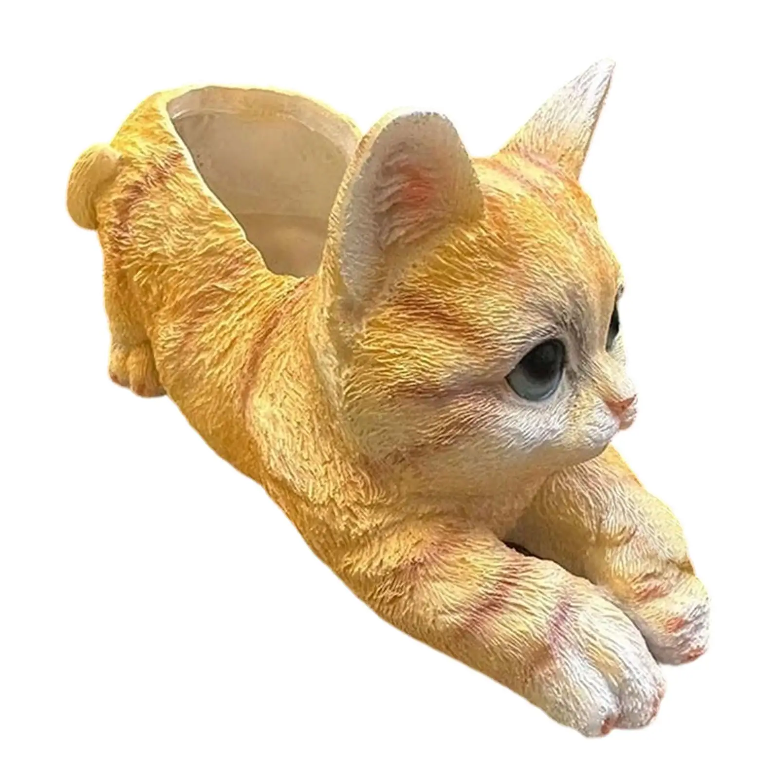 Artistic Flower Pot Planter Animal Shaped Resin Cat Decorative Vase for Indoor Outdoor Living Room Office Decor