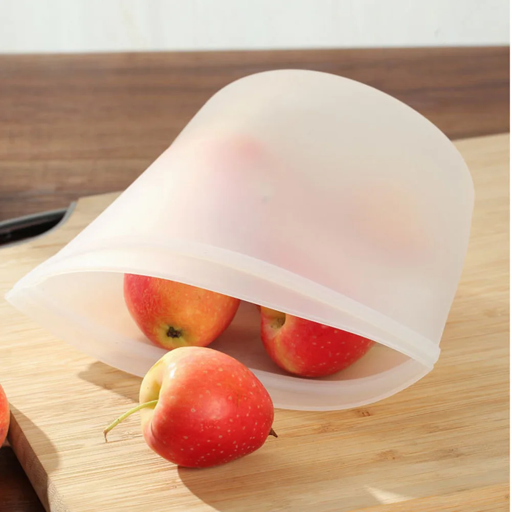 Silicone Food Storage Bags Leakproof Containers Reusable Fresh-keeping Fruit Sealed Freezer Bag Refrigerator Food Organizer Bags