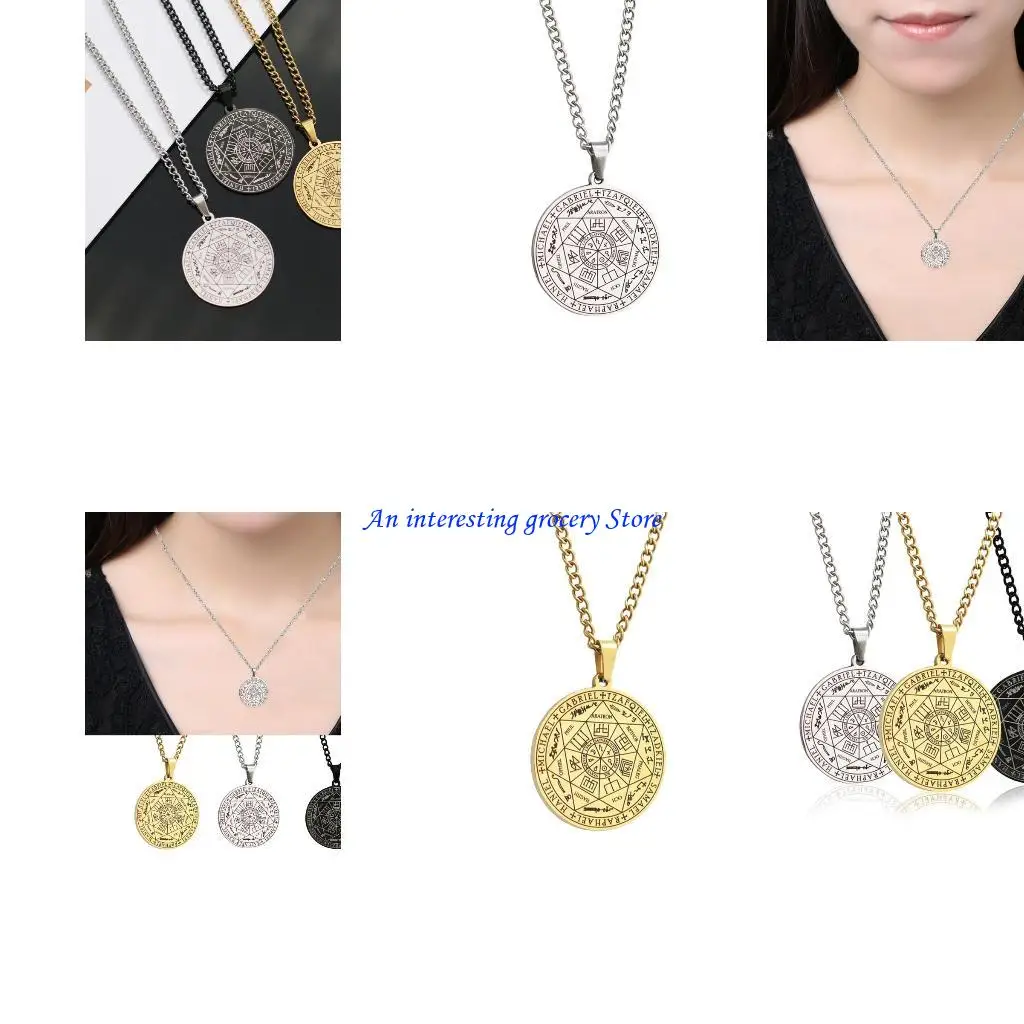 

652D Серебряное ожерелье Уплотнения Семь Архангелс -Кокер